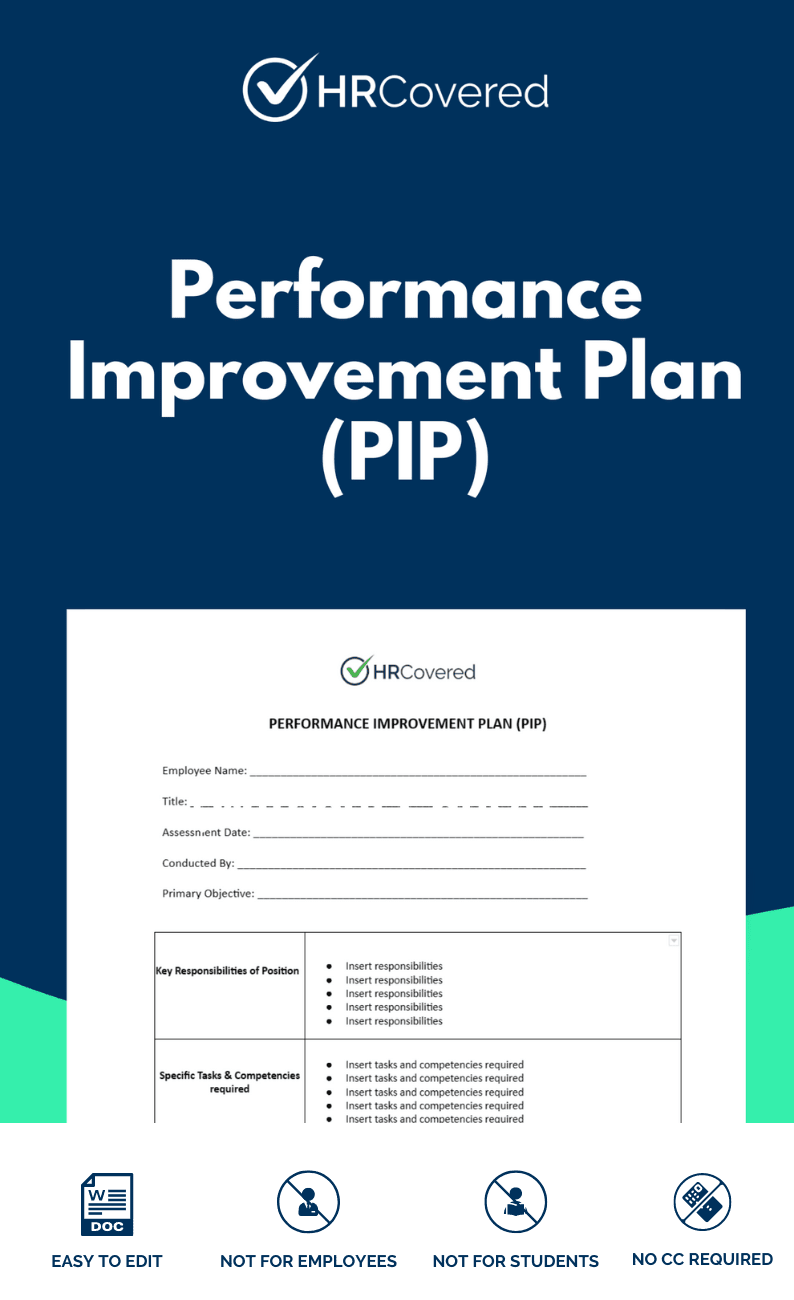 HR Covered Performance Improvement Plan template