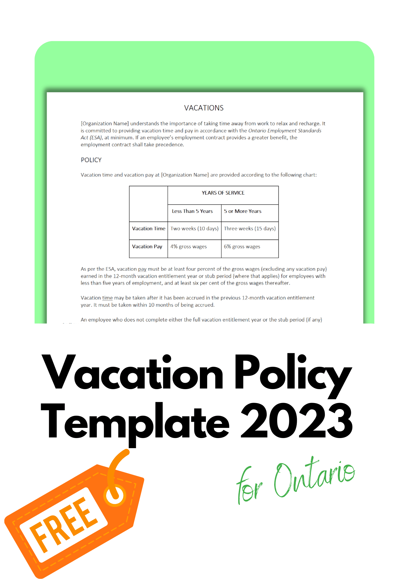 assignment 2 vacation policy